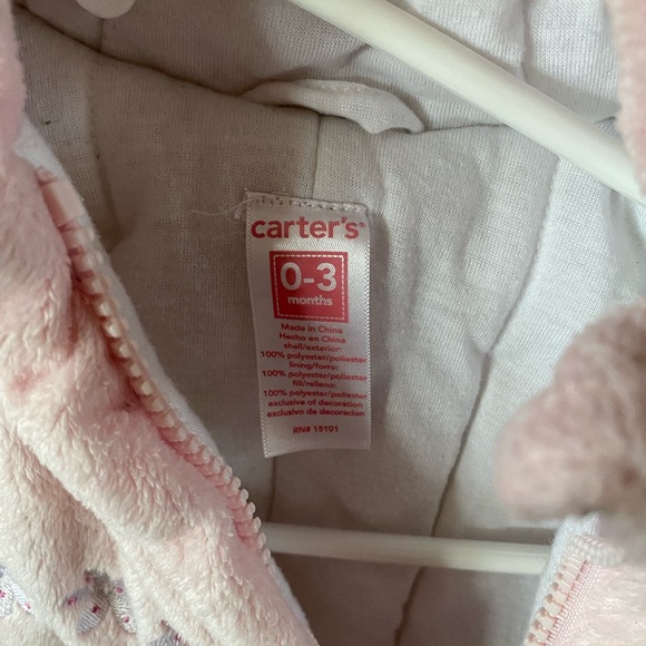 Carter's Baby Pink Fleece Onesie - Picture 2 of 6